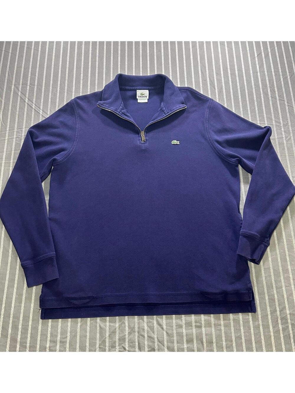 Lacoste 1/4 Zip Pullover Sweater Sweatshirt Alligator Size 6 Men’s